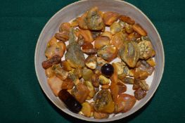 A collection of natural amber.