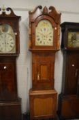 A 19th century mahogany longcase clock, the painted arch dial signed Taylor Morpeth.