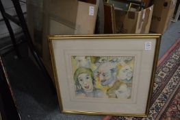 A collection of watercolours, drawings and prints, some unframed.