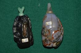 Two hard stone snuff bottles.