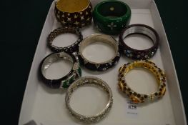 A collection of decorative bangles.