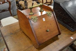 A Victorian walnut coal box.