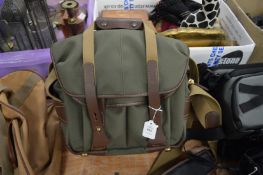 A good Billingham green canvas and leather bag.