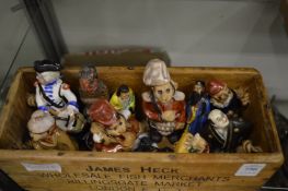 Decorative porcelain and pottery figures.