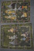 Two Indian paintings on fabric.
