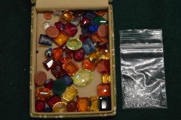 A box of colourful stones and spinels.