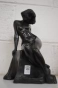 David Mackay Harrison, bronze sculpture of a seated female nude.
