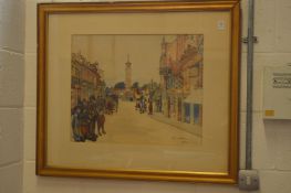 E H Atwell, Epsom 1906, watercolour.