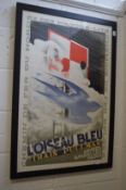 After A M Cassandre, French advertising poster for Pullman Trains, reprint, framed and glazed.