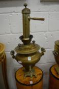 A brass samovar.