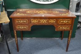 A French style marquetry side table or desk.