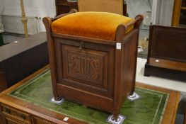 An Edwardian music seat.