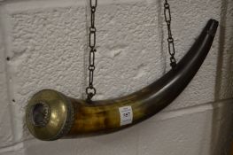 A horn snuff or powder mull.