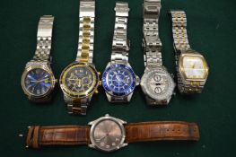 A collection of gentleman's wristwatches.