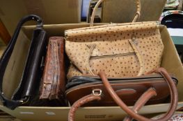 A group of various handbags.