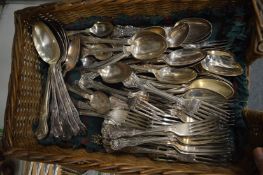 Quantity of Kings pattern and other plated cutlery.