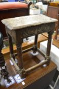 An oak joint stool.