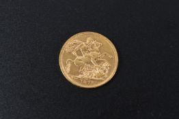 A gold sovereign, Sydney mint, 1873.