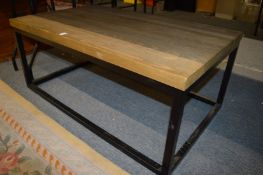 A modern rectangular coffee table.