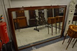 A large Victorian mahogany rectangular shaped over-mantel mirror, 165cm long x 115cm high.