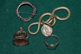 A fob seal and other items.