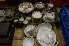 Various part dinner and tea services.