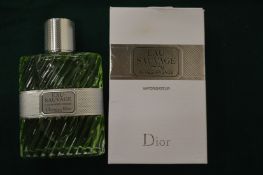 A boxed bottle of Christian Dior Eau Sauvage aftershave.