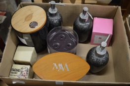 Candles and other decorative items.