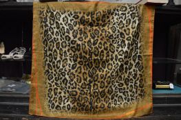 A Castanohel, London silk scarf with leopard print design.