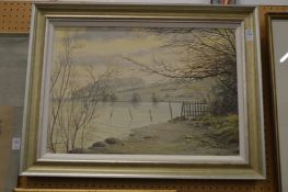 S G Anderson, pond in Autumn sunlight, oil on canvas, signed and dated 1967.