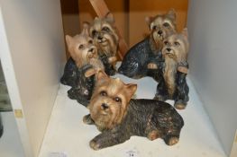 A set of pottery models of dogs.