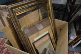 A box of picture frames.