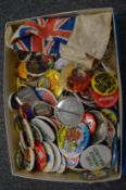 A box of badges.