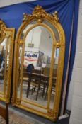 A good large gilt framed arch top mirror, 220cm x 110cm.