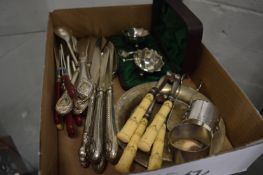 A small group of plated items.