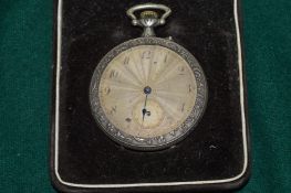 A boxed pocket watch.