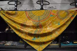 A Castanohel, London triangular shaped scarf decorated with zebras.