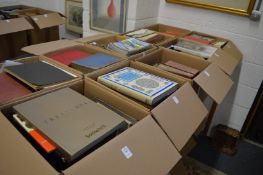 Ten boxes of assorted books.