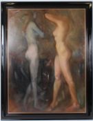 20TH CENTURY SCHOOL 'Ice Body' Two standing female nudes signed and inscribed verso dated 1989 129 x