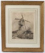 FERNAND PINAL (1881-1958) 'Vieux Moulin en Touraine' etching inscribed in pencil 30 x 24cm