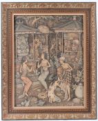 J KELUT SUNDRA (BALI 20TH CENTURY) Balinese mythological scene of figures acrylic on canvas signed