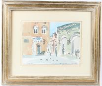 ADANI JAY 'Florence, Piazza della Signonia' watercolour signed 28 x 38.5cm