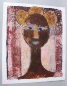 MURAINA OYELAMI (b.1940) 'Coming of Age' oil on paper signed, inscribed and dated 2005 unframed 59 x