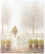 NATALYA GOVORUHINA 'Snow and Flowers 2015' oil on canvas signed on the reverse unframed 60 x 50cm