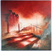 BOB BARKER (b.1954) 'Twilight Time' oil on canvas signed 90 x 90cm