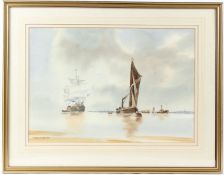 FREDERICK HARTNOLL BROWN (1914-1985) 'Making Ready for Sea' watercolour signed and label verso 35