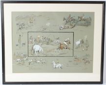 SNAFFLES, CHARLES JOHNSON PAYNE (1884-1967) 'Sport in the Shiney' lithographic print 48cm x 63cm