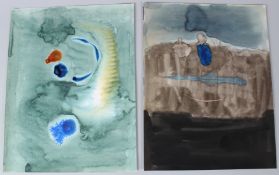 ALISTAIR GRANT (1925-1997) Two abstracts watercolour and ink on paper unframed 32 x 24.5cm
