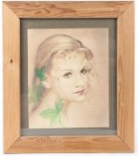 MUKESH (20TH CENTURY) Head of a young woman pencil sketch signed and dated 17-7-98 25 x 20.5cm