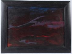ANNIE TIMOTHY 'Red II' oil on canvas board signed with initials signed and inscribed on backing tape